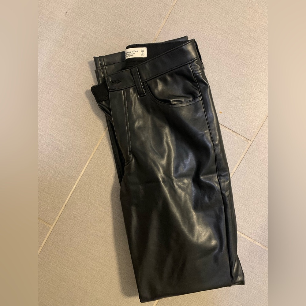 Abercrombie black vegan leather pants